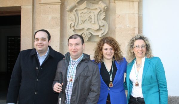 Imagen de los cuatro concejales socialistas que han tomado esta mañana posesión de sus respectivas actas.