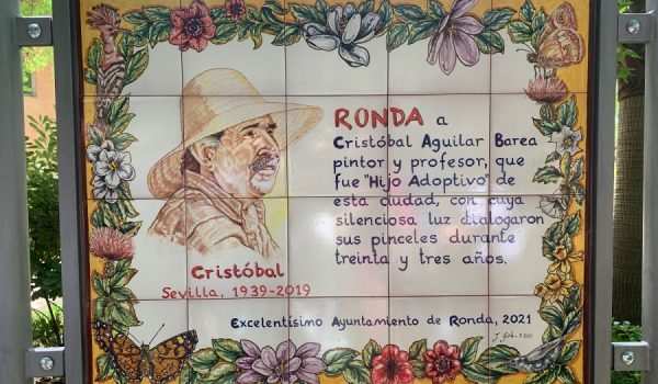 Pepe Gelo es el autor del mosaico de cerámica dedicado a Cristóbal Aguilar ubicado en la Alameda del Tajo.