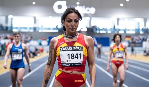 Nuestra paisana, durante su participación en el Campeonato de Europa Máster de Atletismo en pista cubierta.