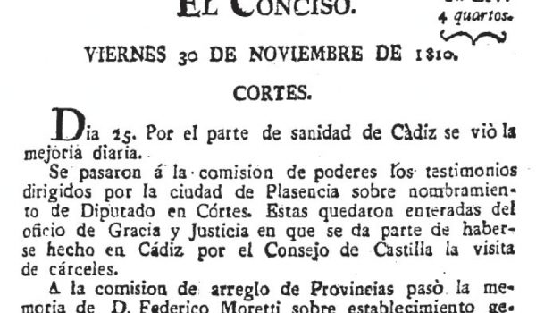 Publicación del 30 de noviembre de 1.810.