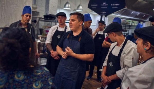 Herrera en su escuela de cocina El Golimbreo, ubicada en la calle Jerez de Ronda