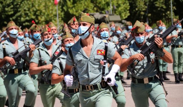 Efectivos del Grupo de Caballería, durante un acto en el Cuartel de La Legión en Ronda
