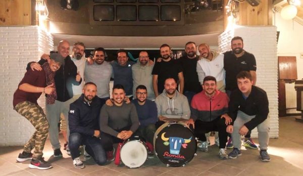 La agrupación en su local de ensayos, el antiguo QMD