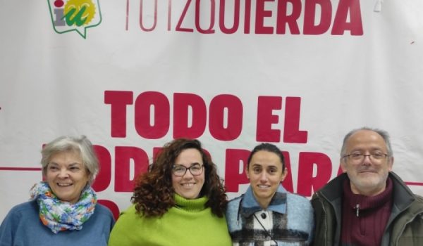 Por la izquierda, Beatriz Mut, Fran Sancho, Lorena Peña y Andrés Melgar, de IU.