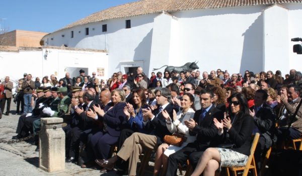 Miembros del equipo de gobierno durante el acto celebrado esta mañana con motivo del Día de Andalucía.