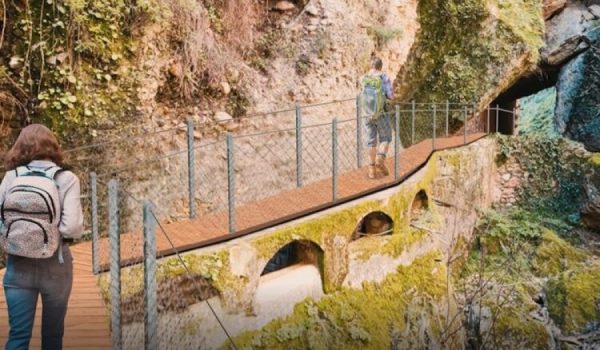 La pasarela discurrirá a tres metros del fondo del cauce del río, con un recorrido de 500 metros y 1,20 metros de anchura