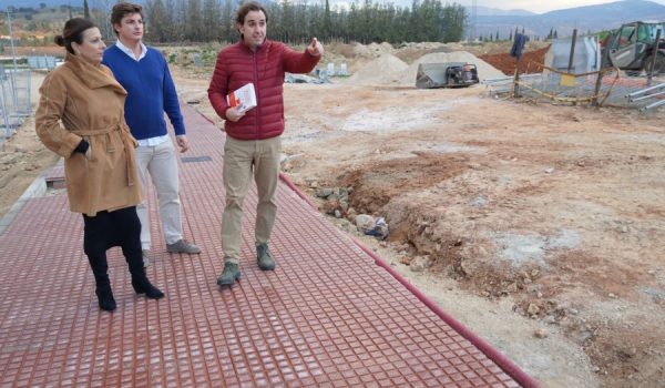 Fernández y el concejal de Contratación, entre otros, en la zona.
