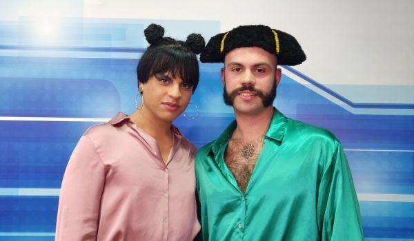 Los hermanos Finito y Keroseno en los estudios de Charry TV