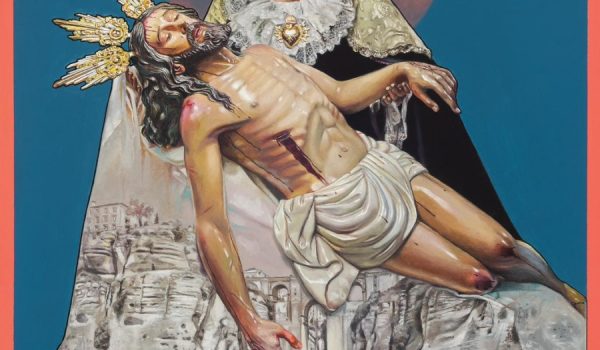 En el centro de la imagen, Nuestra Señora de las Angustias y Cristo de la Buena Muerte.