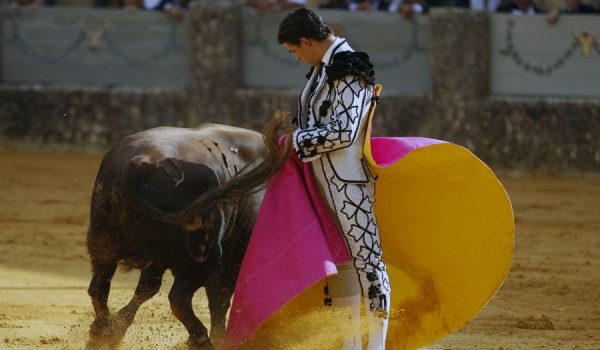 El sevillano Pablo Aguado, durante el transcurso de la Goyesca de 2019