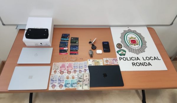 Imagen de los efectos incautados