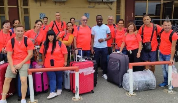 La expedición en su llegada al país africano el pasado 16 de agosto.