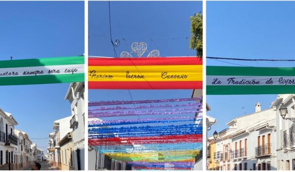 Las enseñas fueron retiradas por la propia cofradía tras la exigencia expresa del alcalde de la localidad.