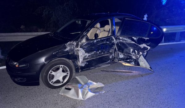 Estado de uno de los coches implicados en la colisión.