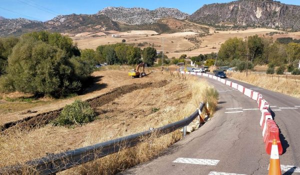 Imagen de la última actuación realizada en la carretera hacia Benaoján, a la altura de La Indiana.