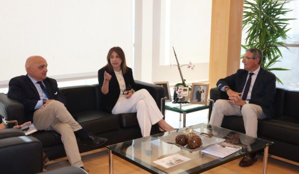 Francisco Salado, María de la Paz Fernández y Jesús Vázquez durante la reunión